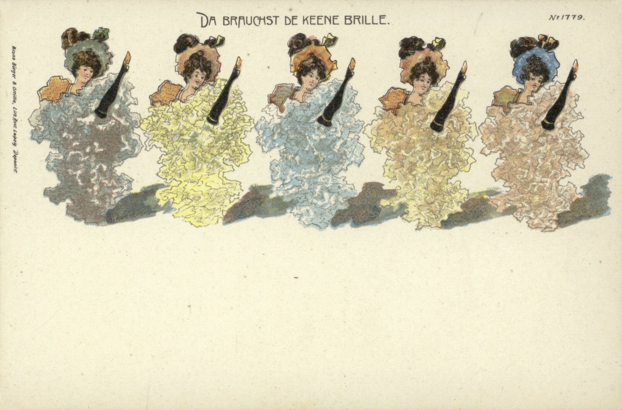 Da Brauchst De Keene Brille (barevná litografie) od German School