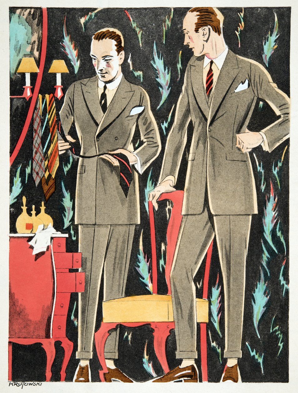 Der Arbiter, oblečení Fasskessel & Muntmann, od Styl, pub. 1922 (pochoir print) od German School