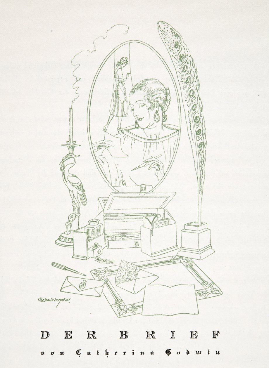Der Brief od Catheriny Godwin, ze Styl, pub. 1922 (pochoir print) od German School