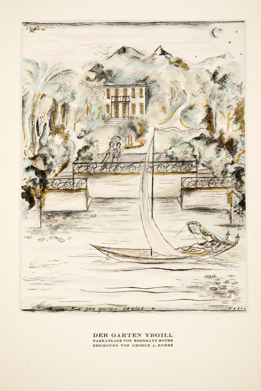 Der Garten Yrgill, ze Stylu, pub.1922 (pochoir print) od German School
