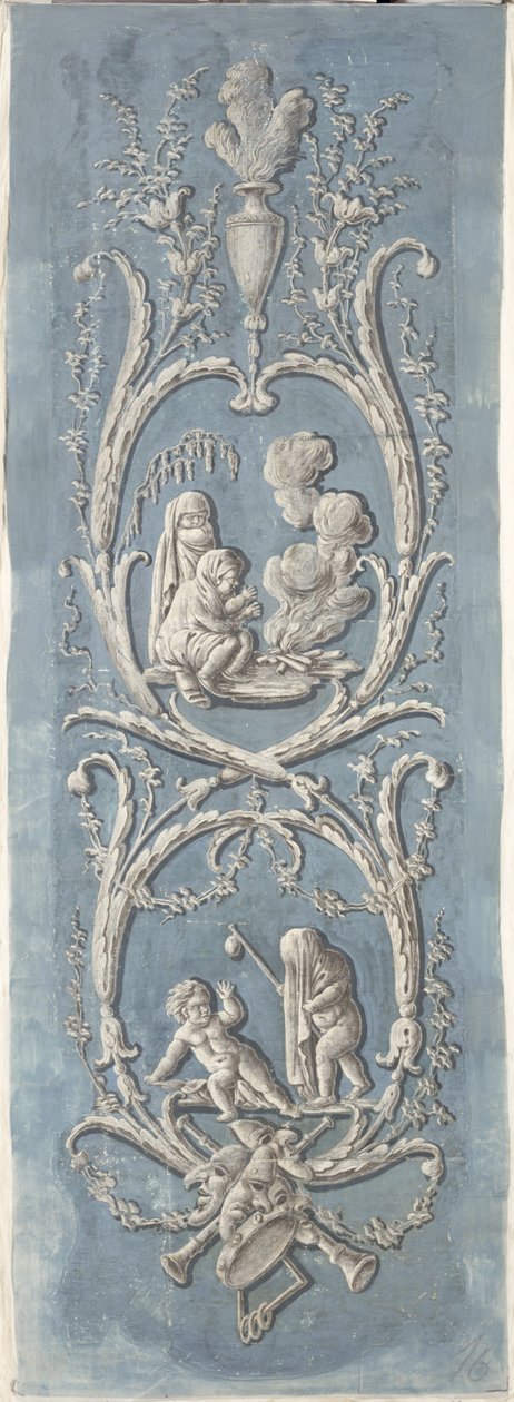 Návrh tapety (malovaný textil) od German School