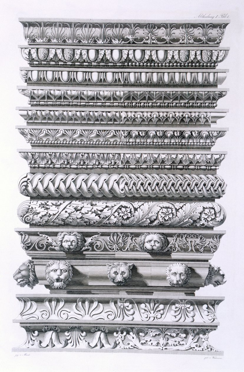 Designy pro římsy, 1856 od German School
