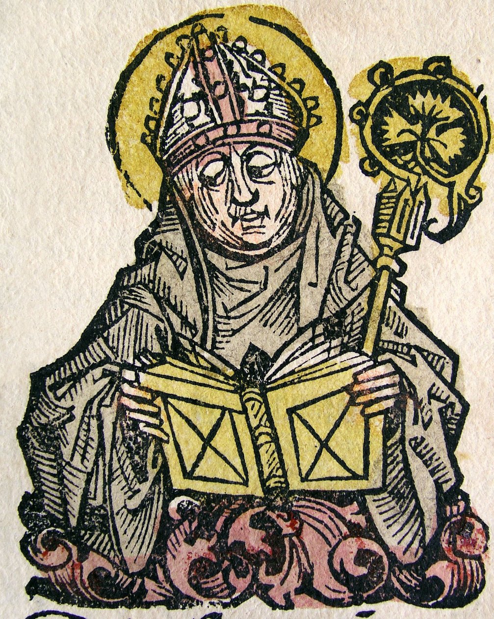 Edmund Rich, arcibiskup z Canterbury, publikoval v Norimberské kronice, 1493 od German School