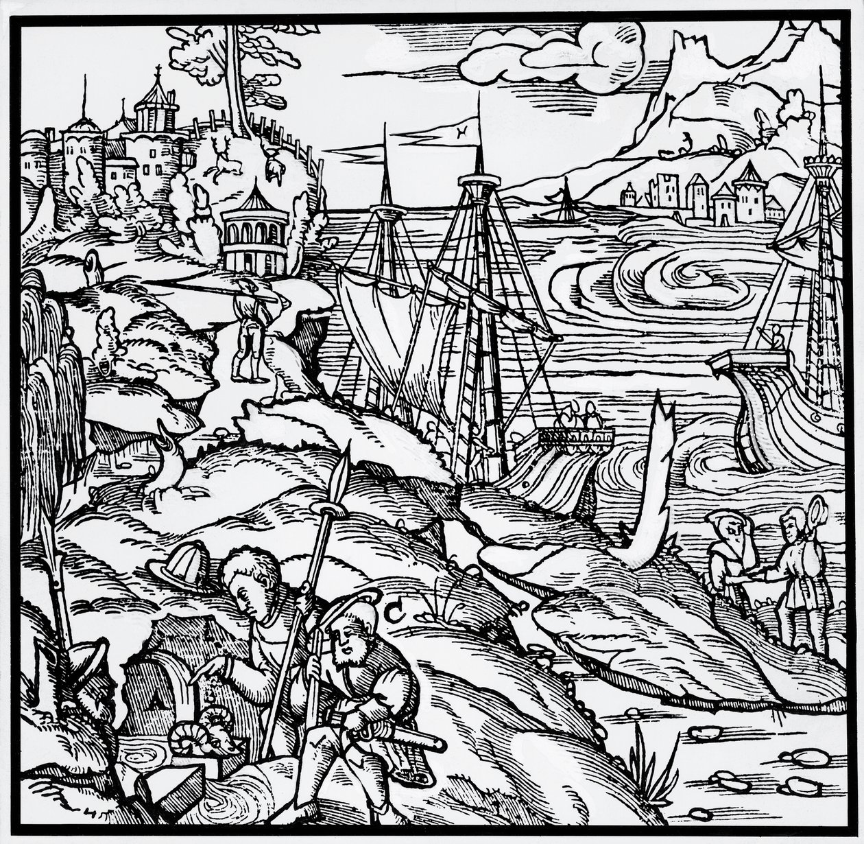 Rytina z De re metallica (O povaze kovů), Georg Pawer nebo Georgius Agricola (1494-1555) od German School