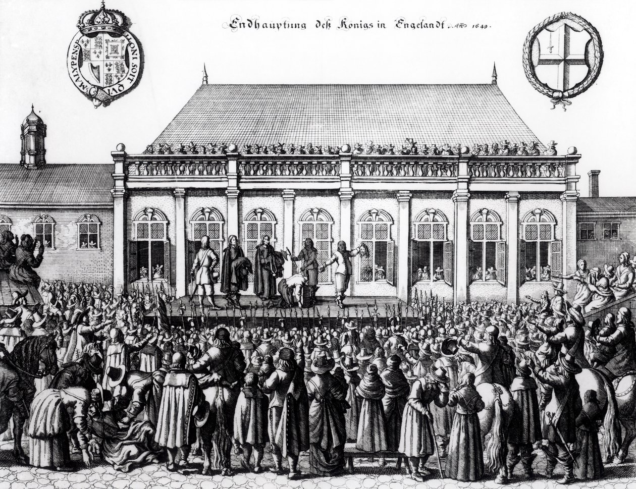 Poprava Karla I. (1600-49) ve Whitehallu, 30. ledna 1649 od German School