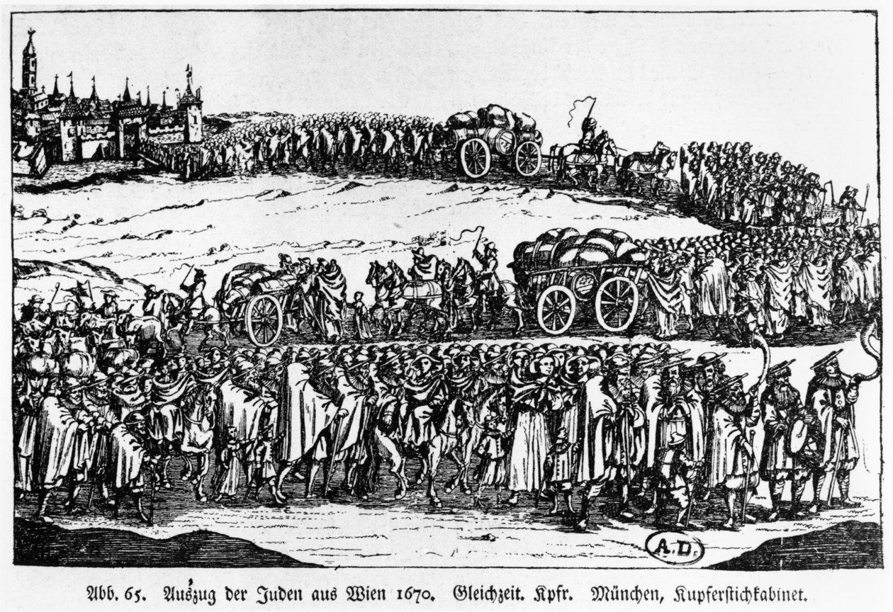 Vyhnání Židů z Vídně, 1670 od German School