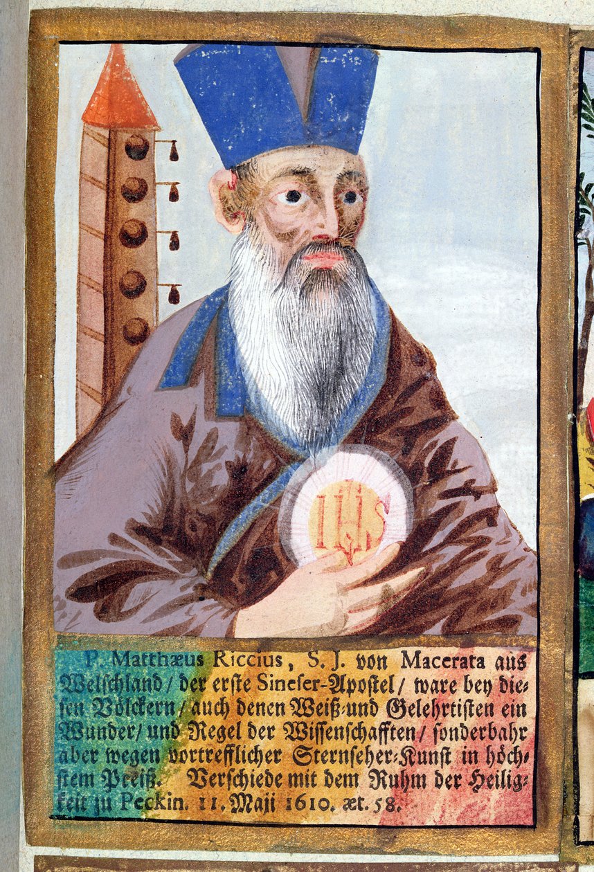 Otec Matteo Ricci (1552-1610) v kostýmu Mandarin od German School