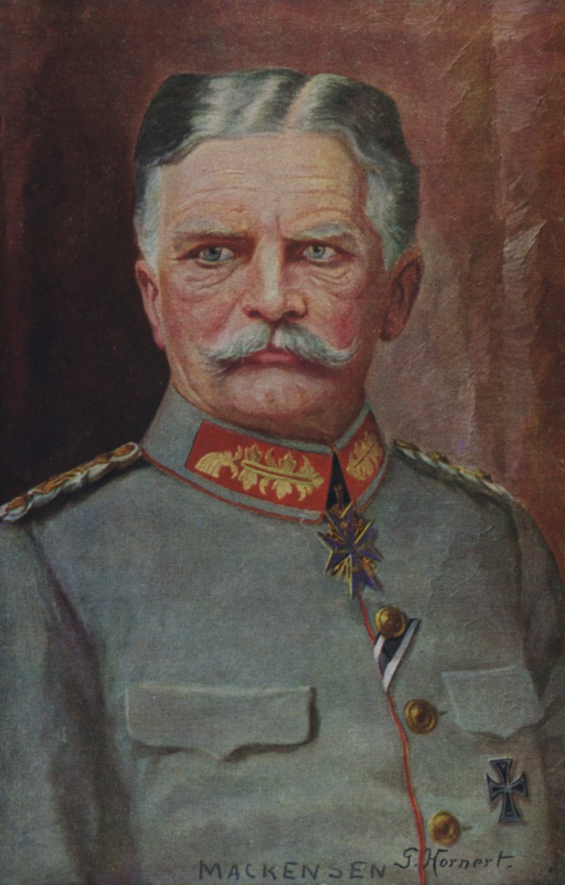 Polní maršál August von Mackensen, německý vojenský velitel za první světové války (barevná litografie) od German School