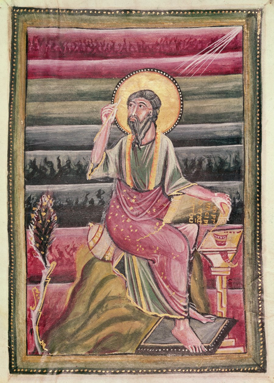 Fol.160r Svatý Jan Evangelista, z evangeliáře svatého Gereona, 990-1000 od German School