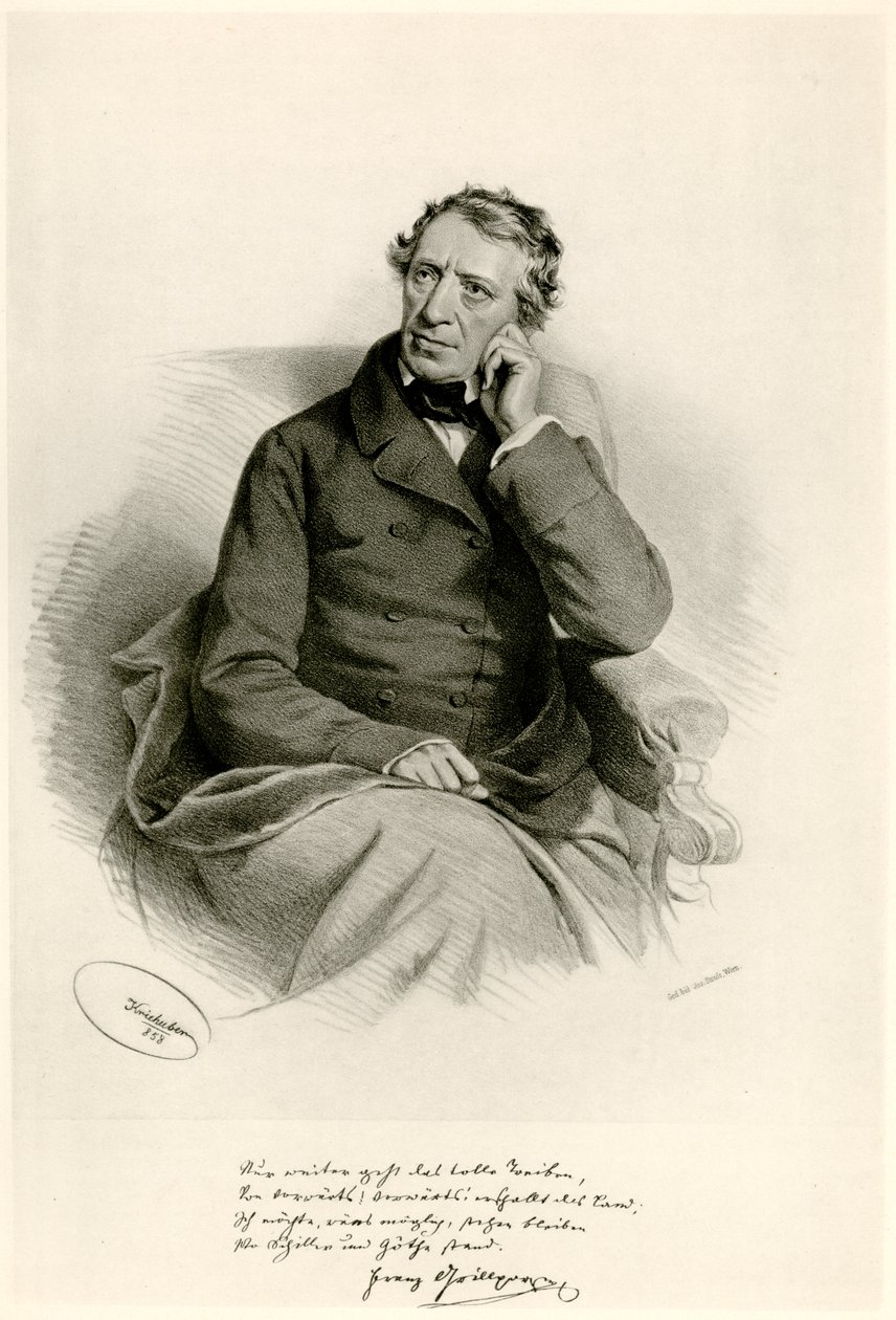 Franz Grillparzer, 1884-90 (fototyp) od German School