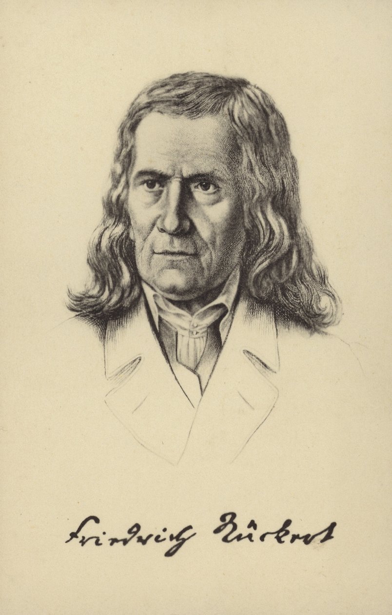 Friedrich Rueckert (1788-1866), německý básník, překladatel a profesor orientálních jazyků (litografie) od German School