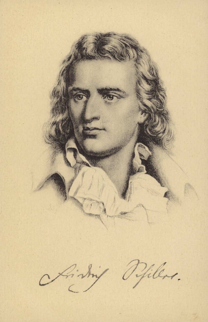 Friedrich von Schiller (1759-1805), německý básník, filozof, historik a dramatik (litografie) od German School