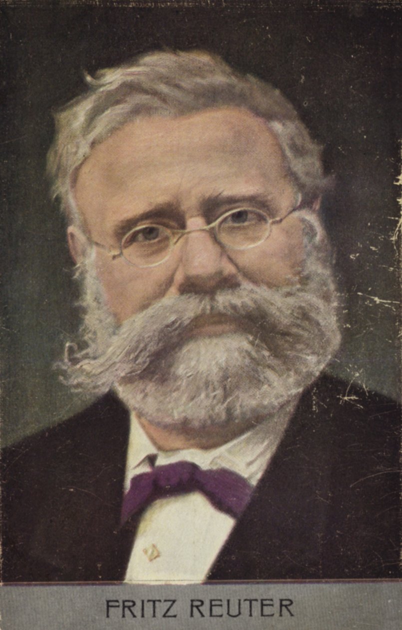 Fritz Reuter (1810-1874), německý spisovatel (barevná litografie) od German School