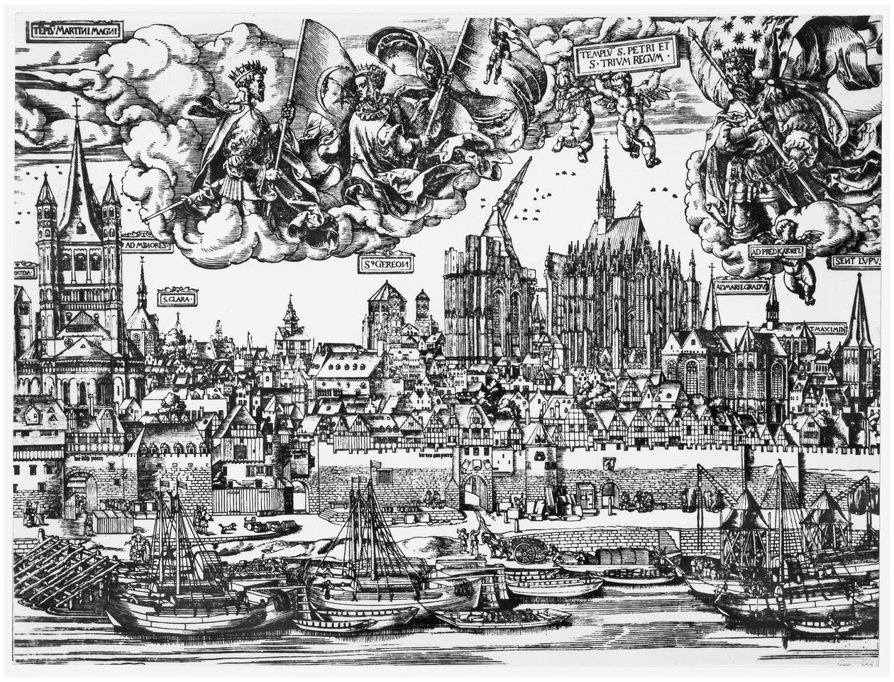 Celkový pohled na Kolín nad Rýnem, 1531 od German School