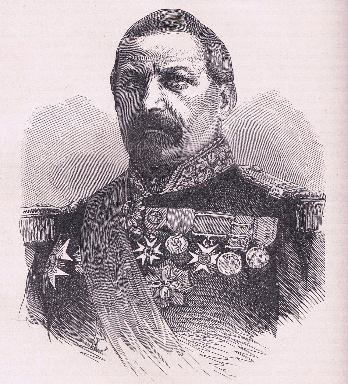 Generál Vinoy, Cassells Historie války mezi Francií a Německem vydaná Cassell and Company Limited, kolem roku 1890 (litho) od German School