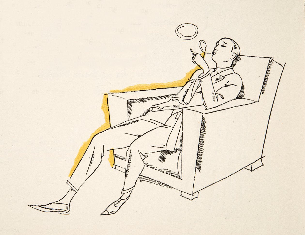 Gentleman fouká kouřové dýmovnice, ze Stylu, pub.1922 (pochoir print) od German School