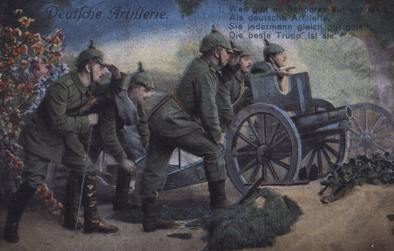 Německé dělostřelectvo (barevná litografie) od German School