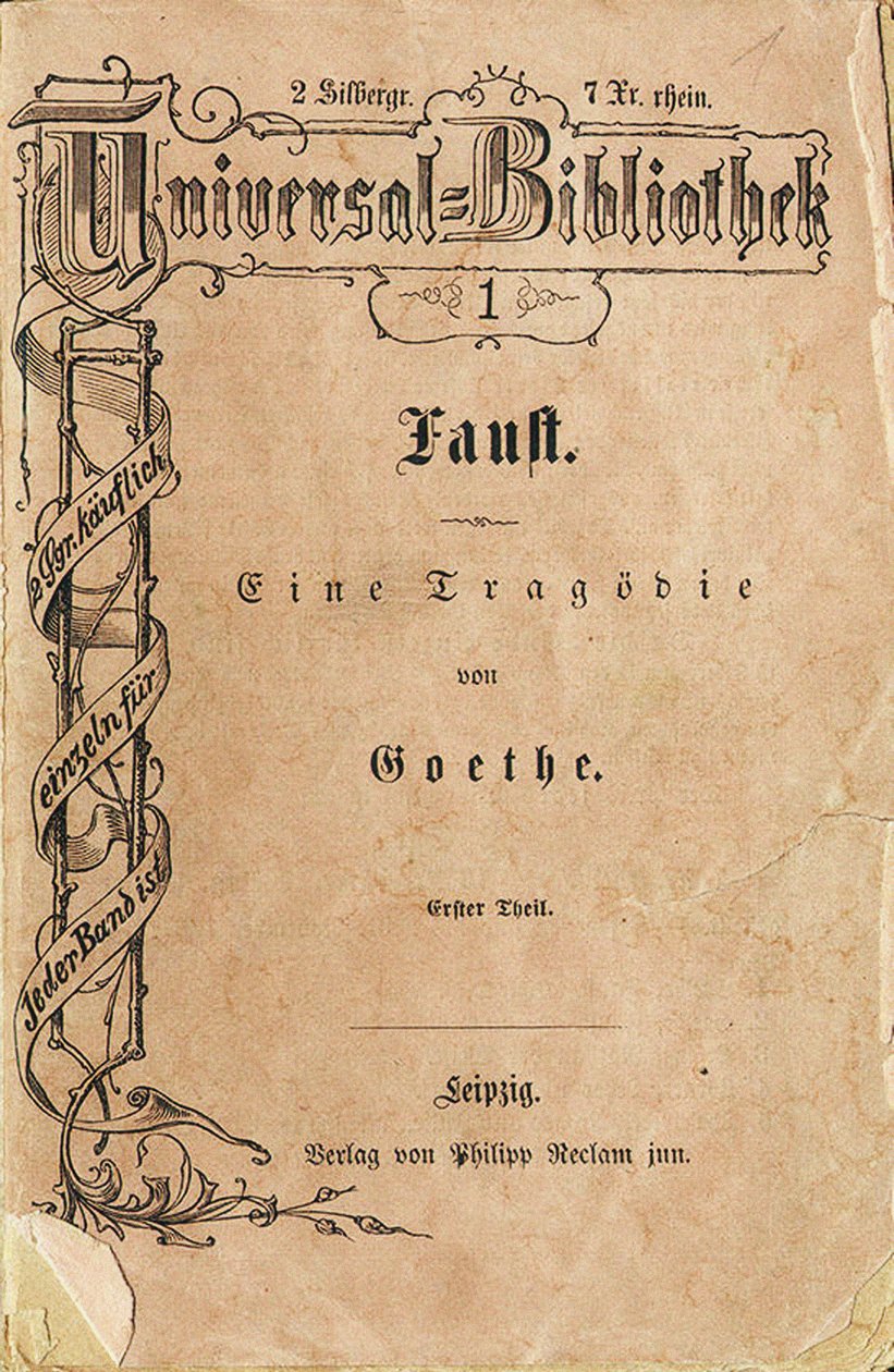 Goethův Faust I, první díl Reclamovy Univerzální knihovny, vyšel 10. listopadu od German School