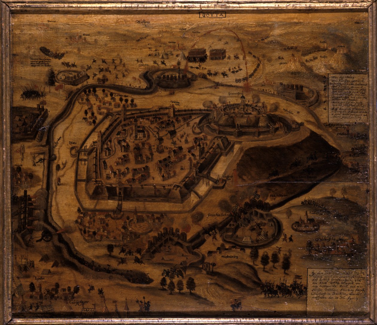 Gotha během obléhání Grimmenstein, 1567 od German School