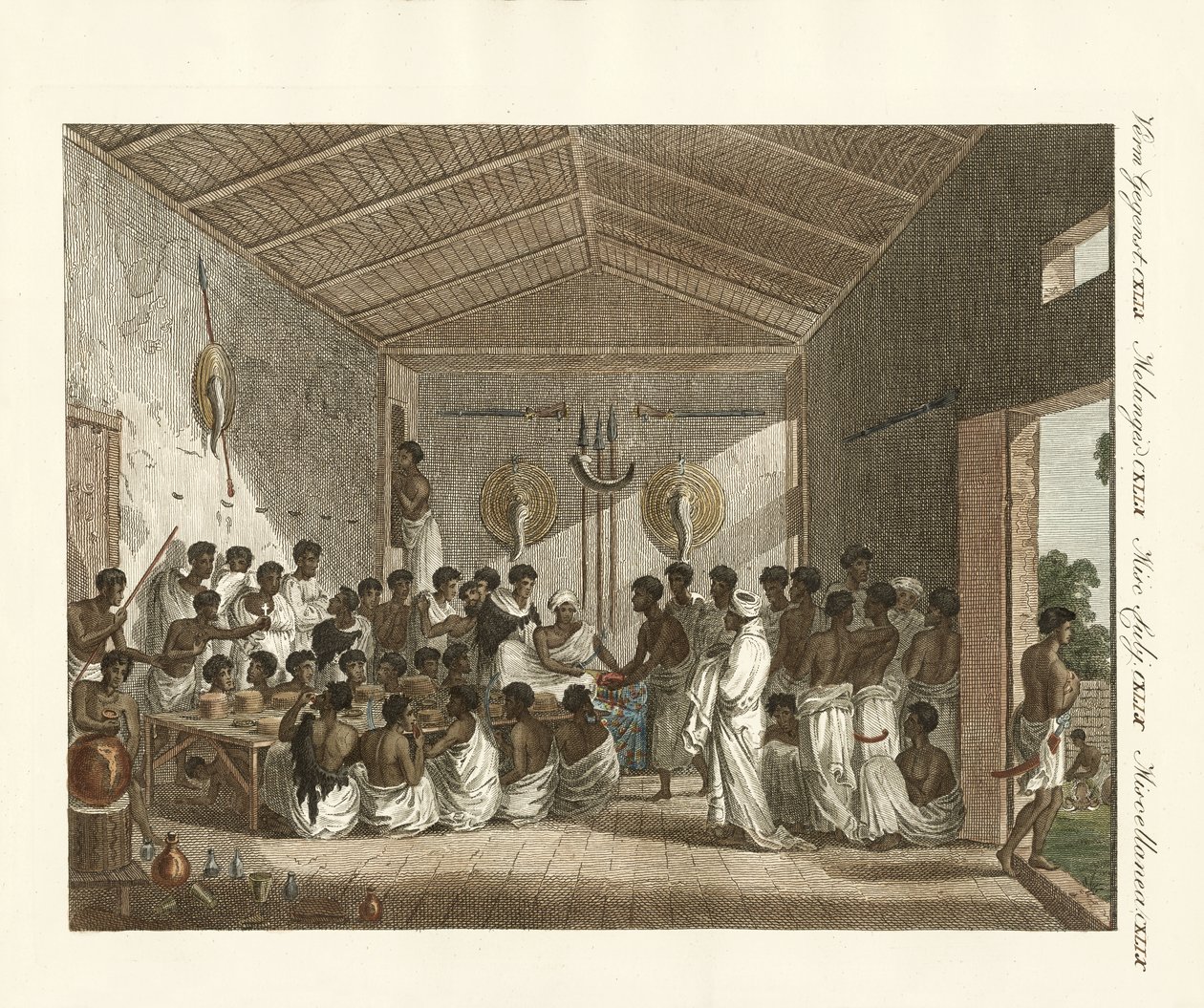 Velká sympozia Ras of Tiger v Habeši (barevná rytina) od German School
