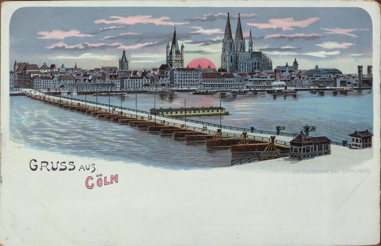 Přání z Kolína, před rokem 1900 od German School