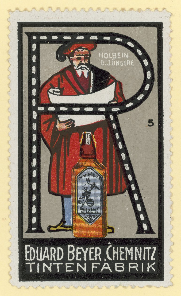 Hans Holbein mladší, německý malíř (barevná litografie) od German School