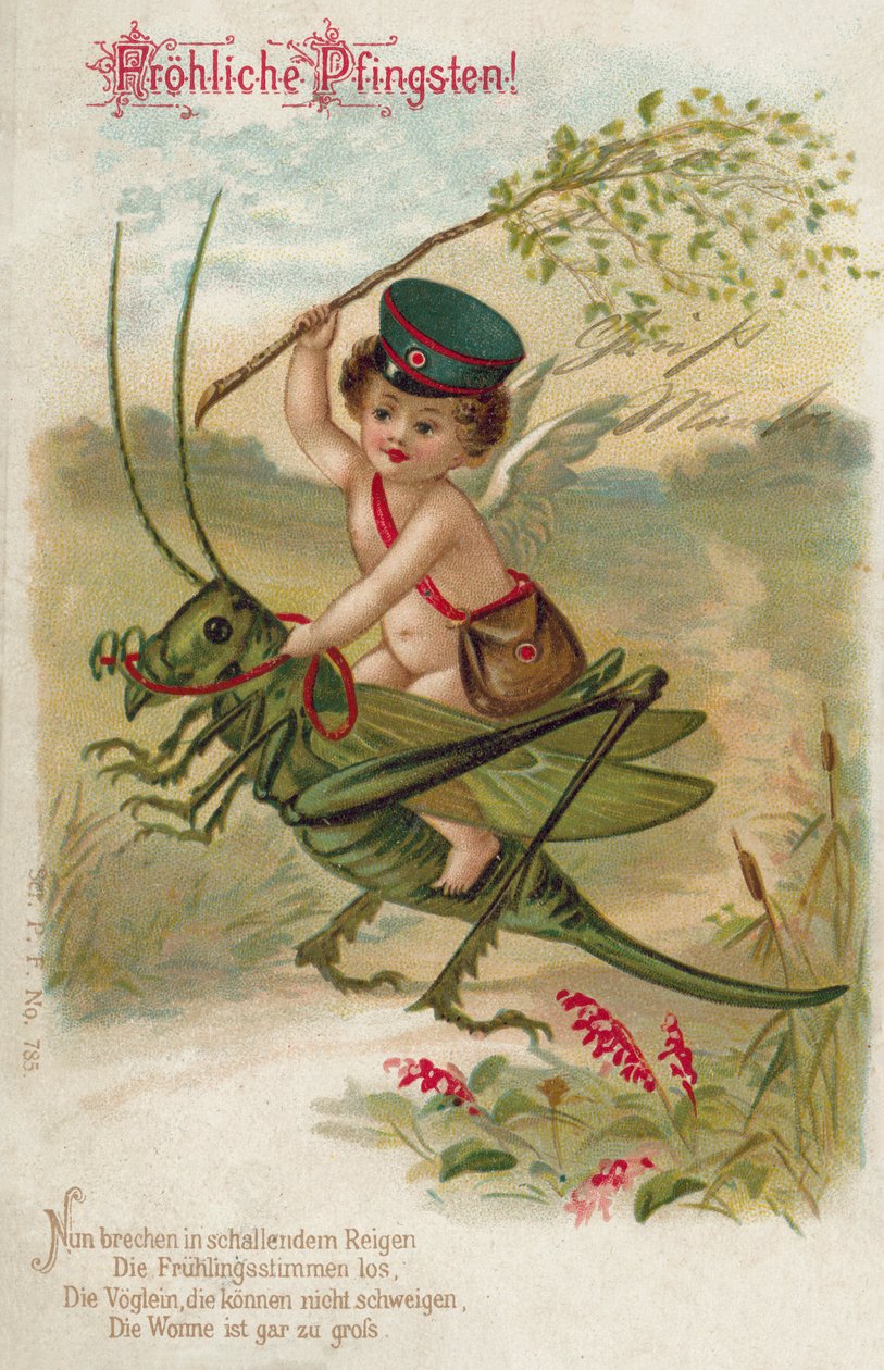 Happy Whitsun (barevná litografie) od German School