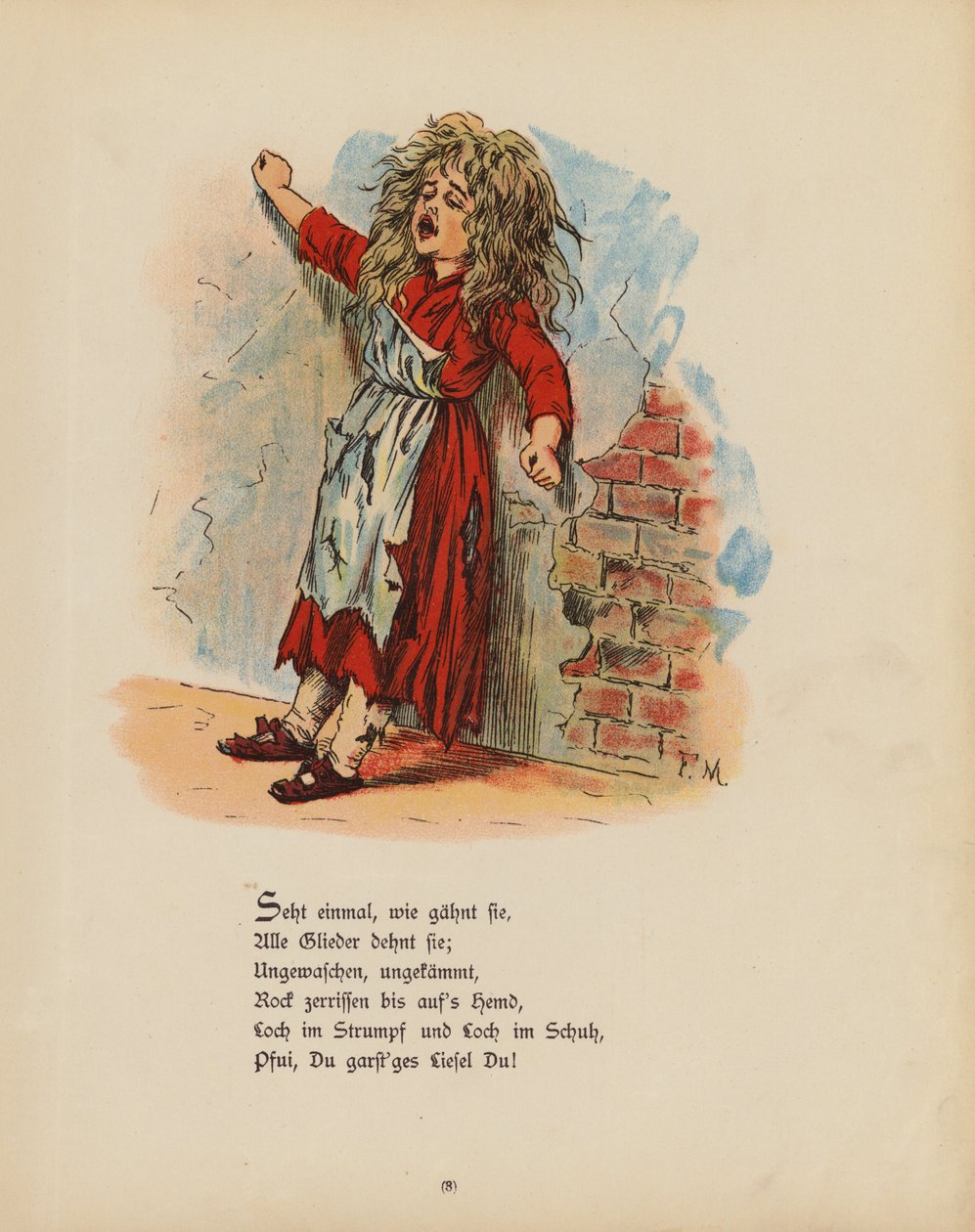 Ilustrace k filmu Die Struwwel-Liese (barevná litografie) od German School