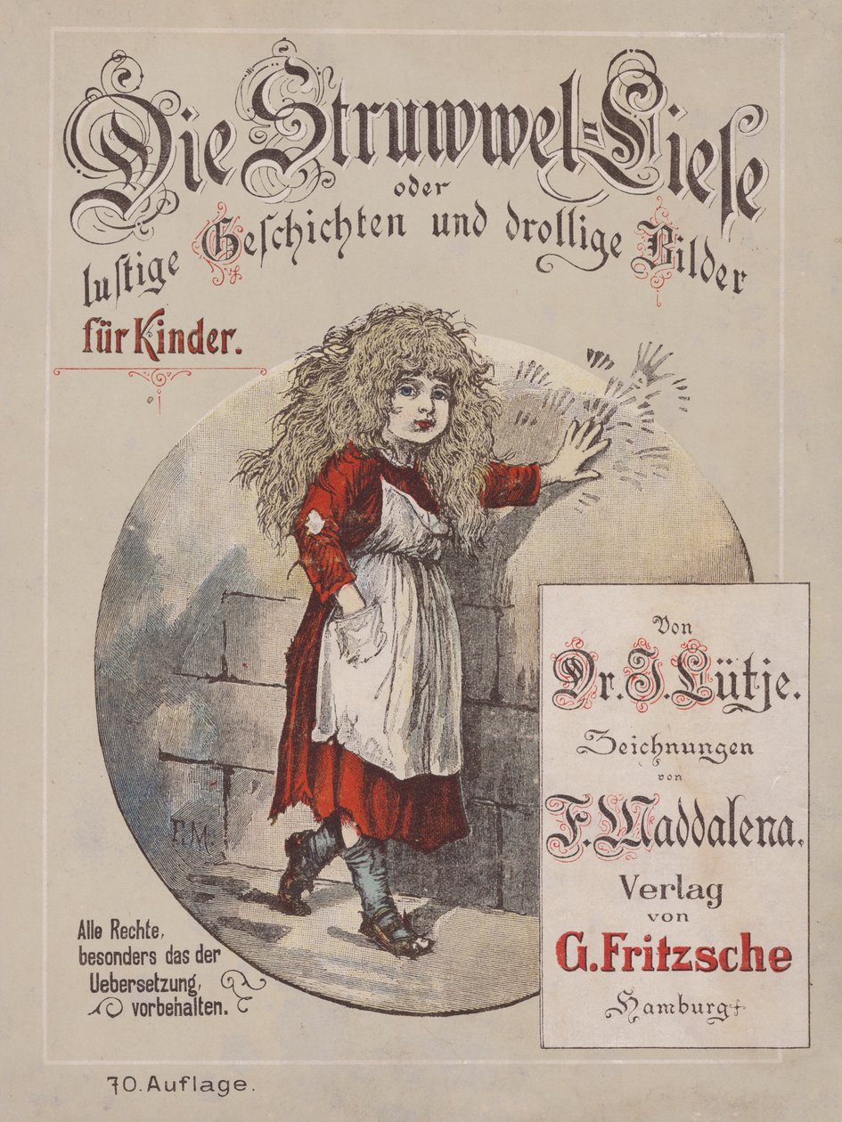 Ilustrace k filmu Die Struwwel-Liese (barevná litografie) od German School
