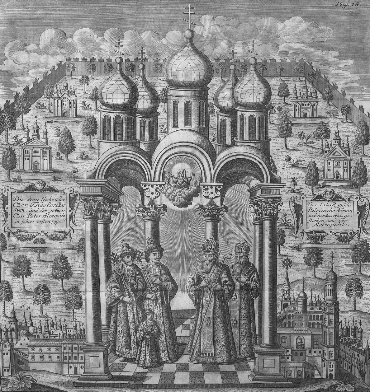 Ilustrace z „Das veraenderte Russland“ od Friedricha Christiana Webera, 1721 (rytina) od German School