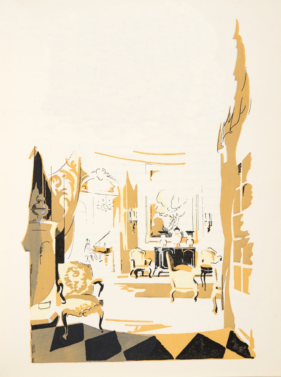 Ilustrace ze Styl, pub. 1922 (pochoir print) od German School