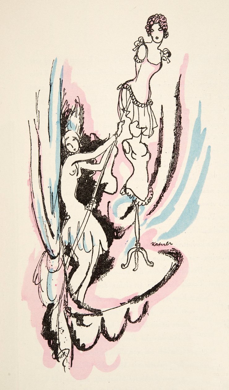 Ilustrace z časopisu Styl, vyd. 1922 (pochoárový tisk) od German School