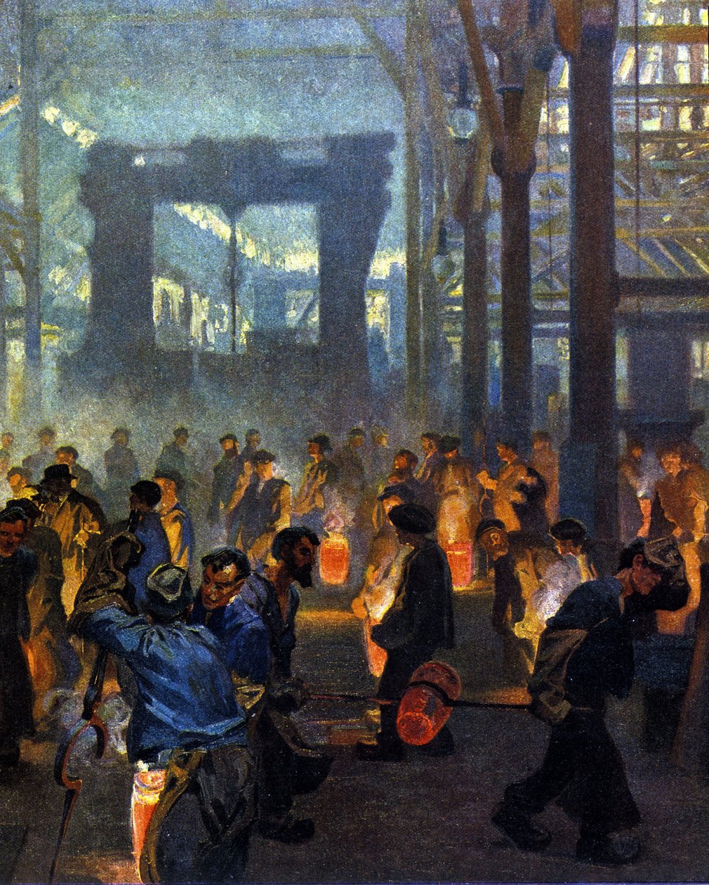 Interiér hutní továrny v roce 1908. Podle Jugend od German School