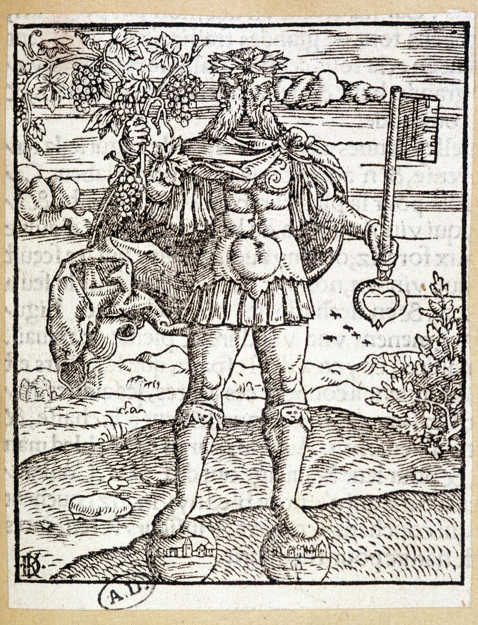Janus (s klíčem v jedné ruce a vinnou ratolestí v druhé) - Německo od German School