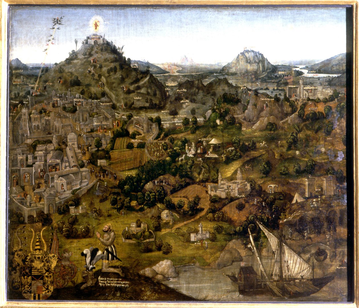 Jeruzalém a svatá místa, 1501-55 od German School
