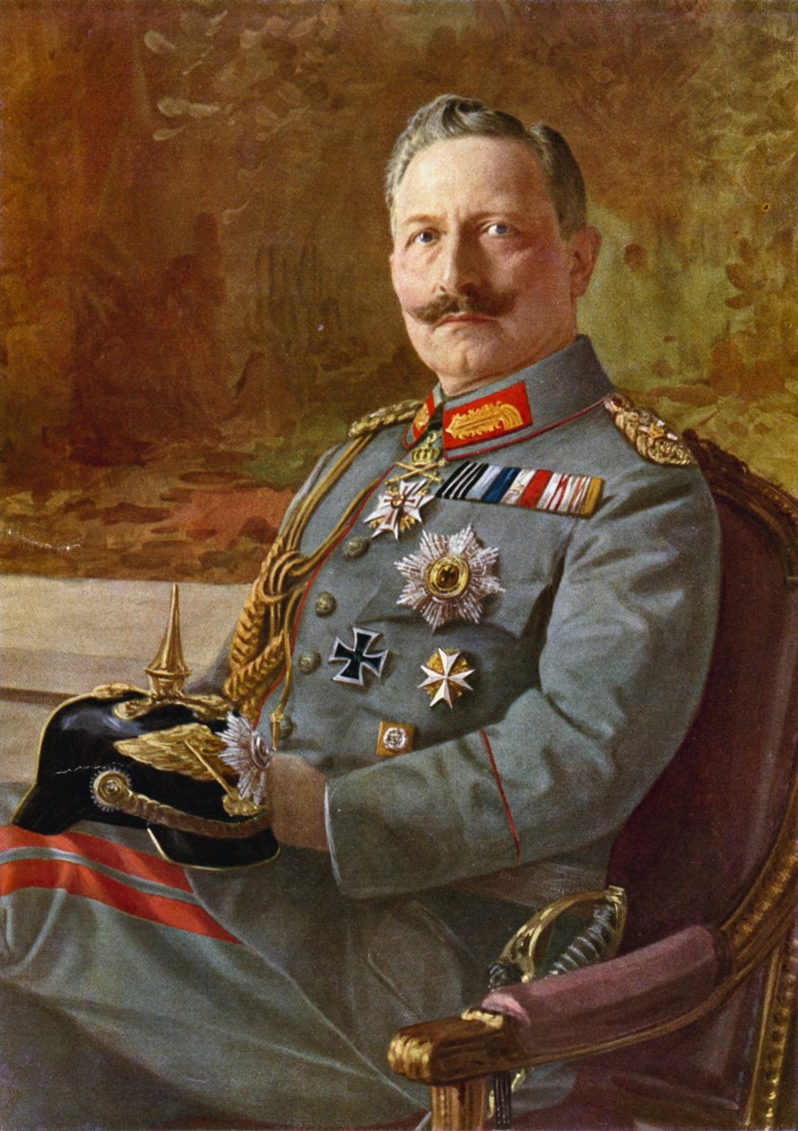 Kaiser Wilhelm II (barevná litografie) od German School