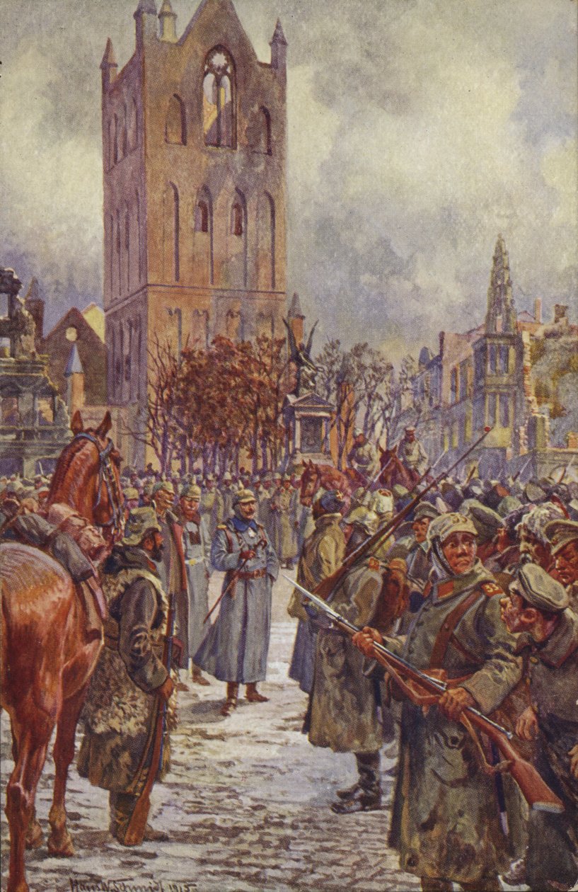 Císař Vilém II. v Lycku (Elk), Polsko, 1. světová válka od German School