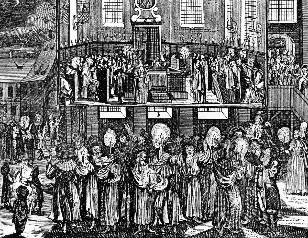 Kiddush Levana od Georga Puschnera z Kirchnerova židovského obřadu, 1726 od German School