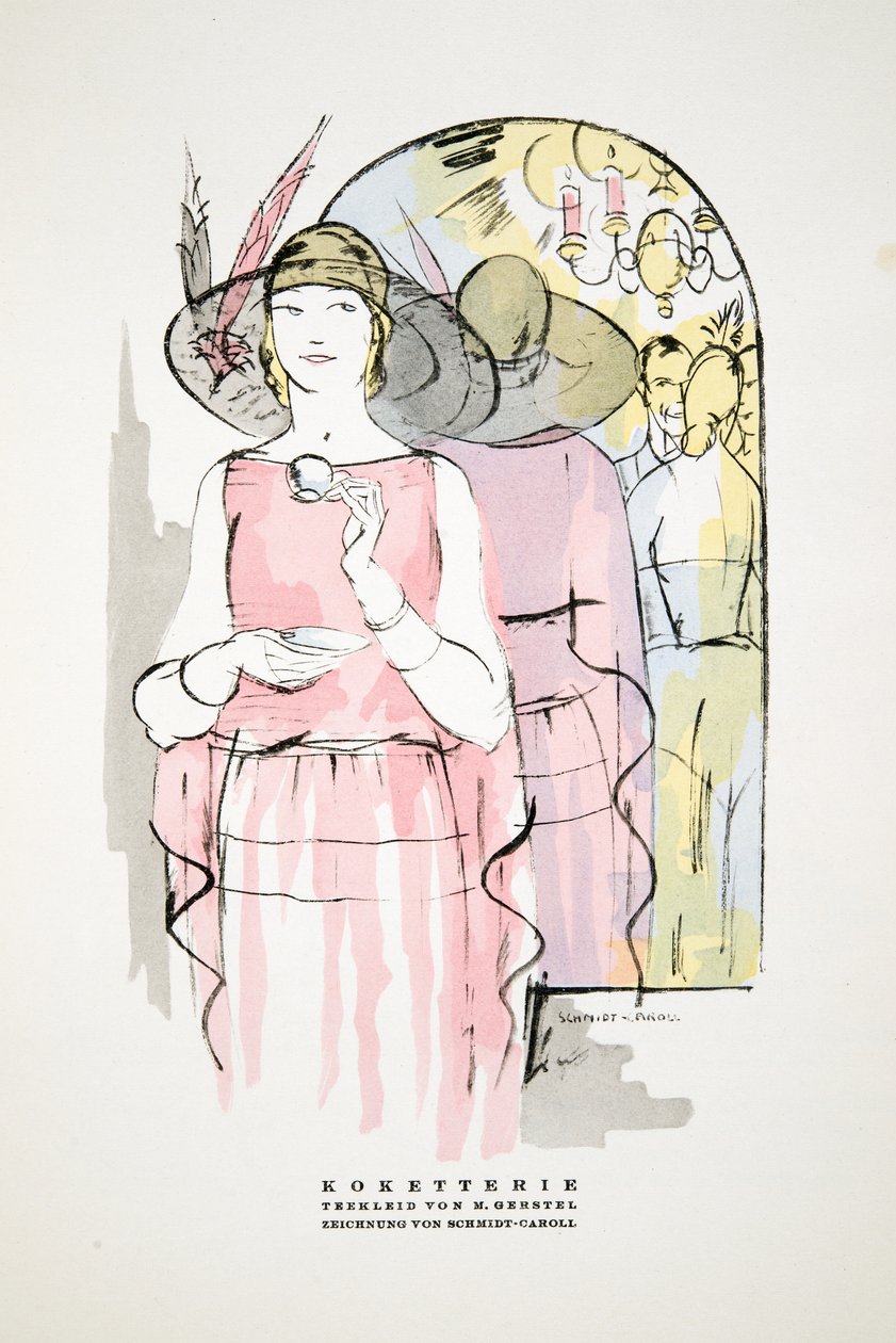 Koketterie, Tea Dress by M. Gerstel, from Styl, pub.1922 (pochoir print) od German School