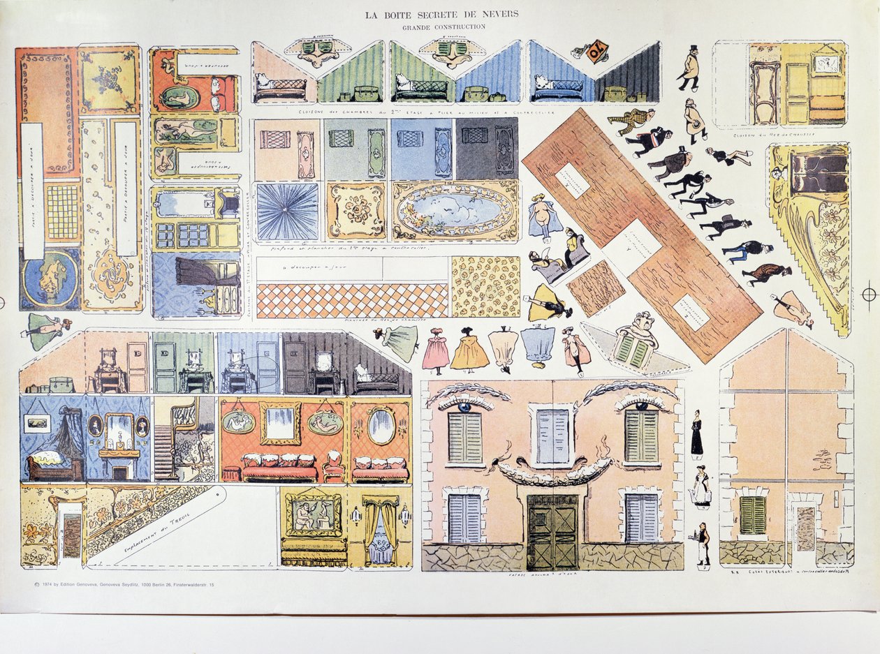 La Boite Secrete de Nevers, dotisk vyrobený Edition Genoveva v Berlíně z původního tisku z roku 1904, 1974 od German School