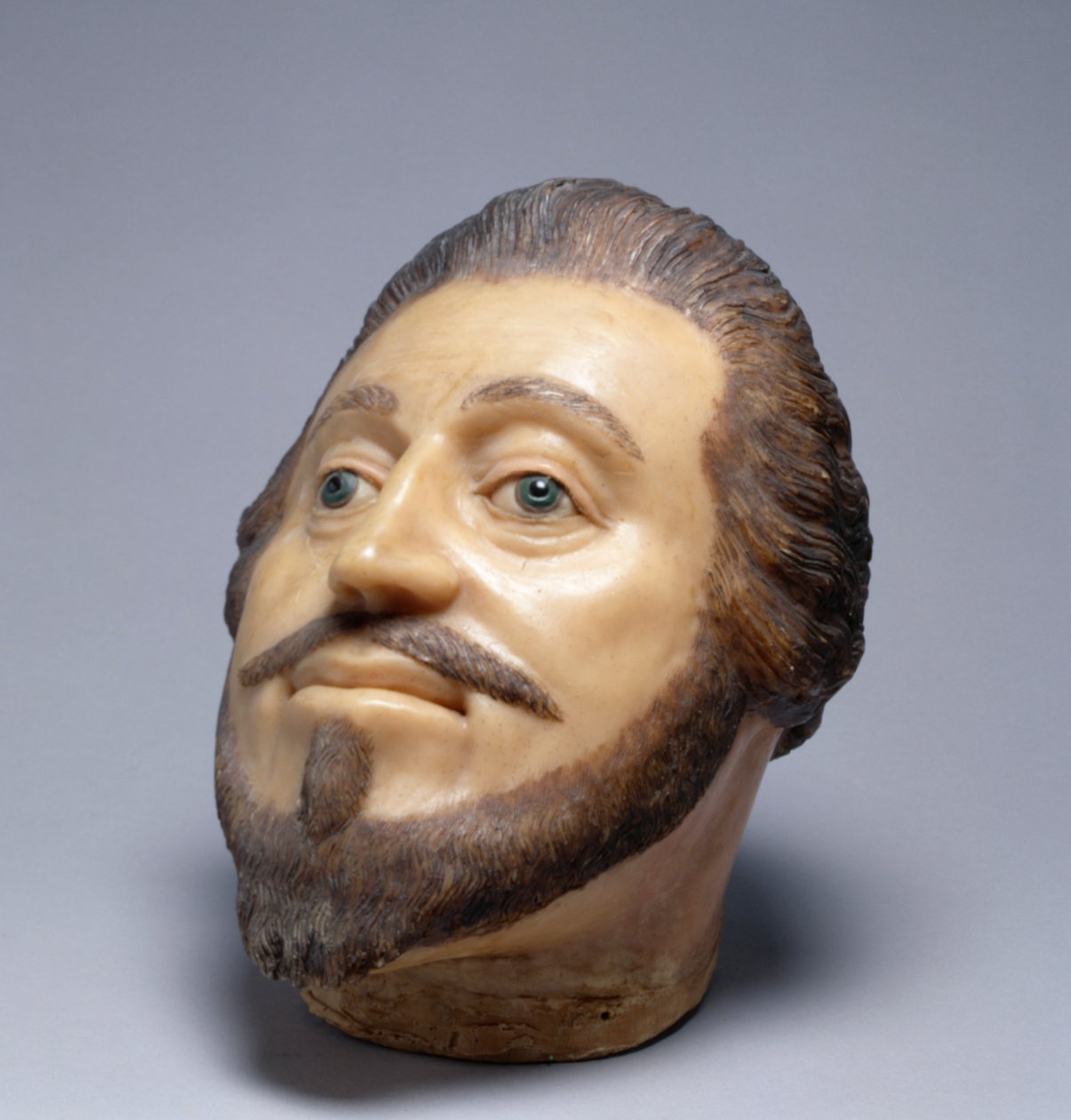 Landkrabě Mořic Hesenský, 1600-25 (vosk, sklo a vlasy) od German School