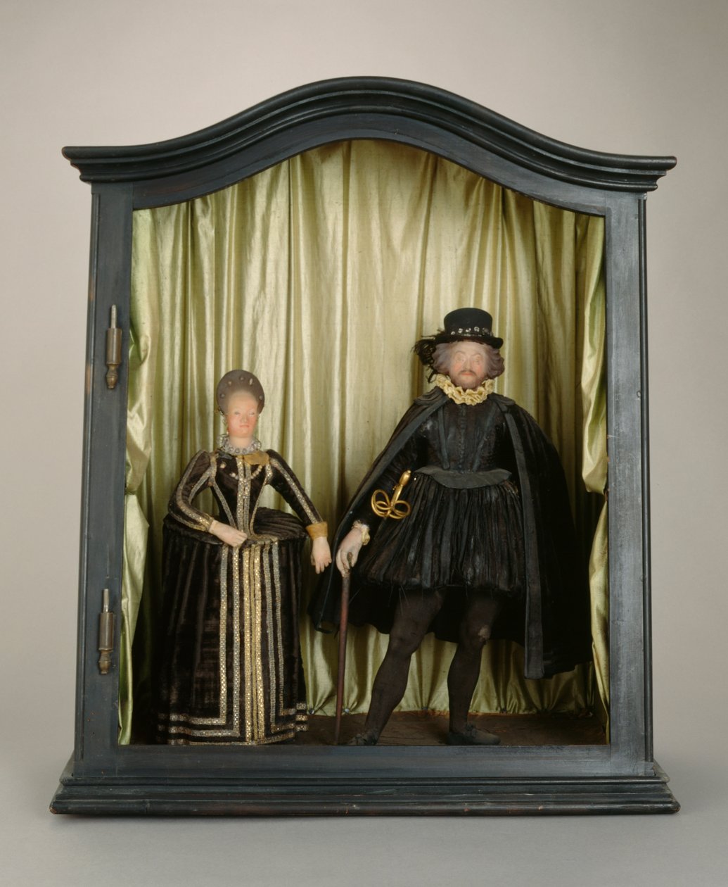 Landgrave Moritz z Hesenska a Juliana z Nassau-Siegen, 1600-25 (vosk, hedvábí, vlna, sklo a dřevo) od German School