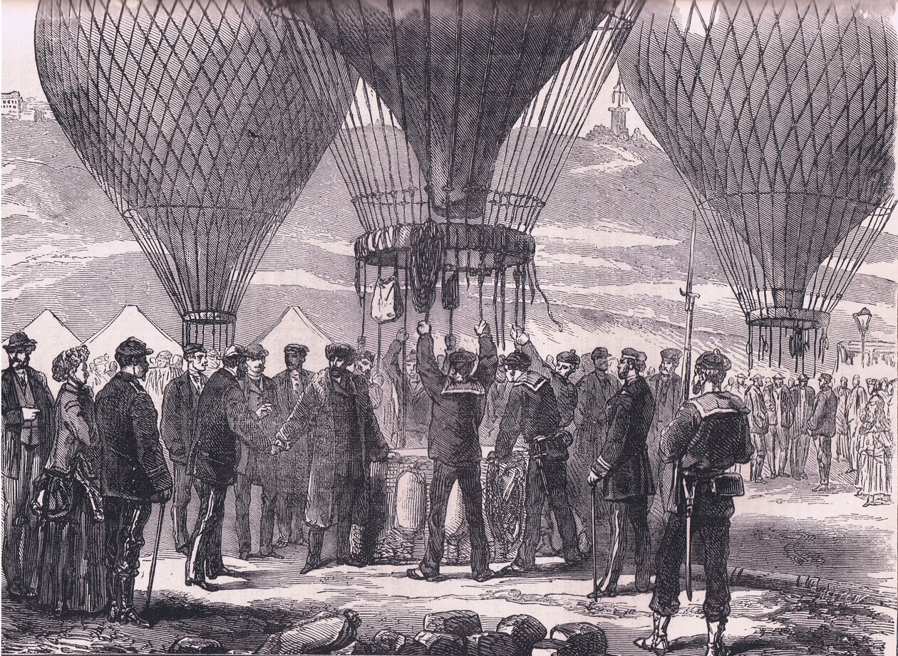 M Gambetta začíná pro Tours, Cassells Historie války mezi Francií a Německem vydaná Cassell and Company Limited, kolem roku 1890 (litho) od German School