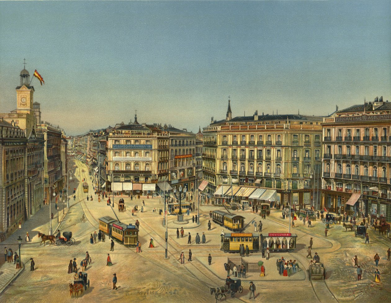 Madrid, Puerta Del Sol (chromolit) od German School