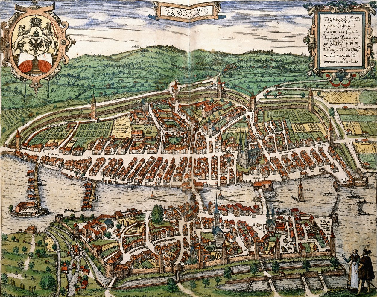 Mapa Curychu, 1575 od German School