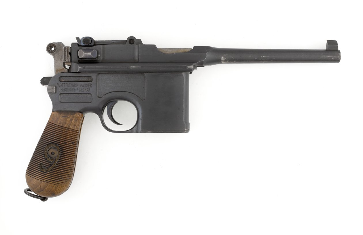 Samonabíjecí pistole Mauser C96 9 mm, Exportní model přestavěný na 9 mm Parabellum (pistole, samonabíjecí, Mauser, konverze 9 mm C96) od German School
