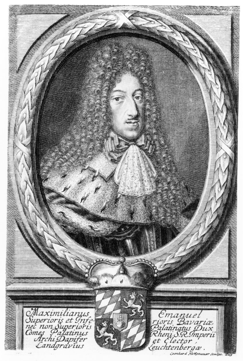 Maxmilián II Emanuel (1662-1726), vyryl Leonard II Heckenauer (165060-1704) od German School