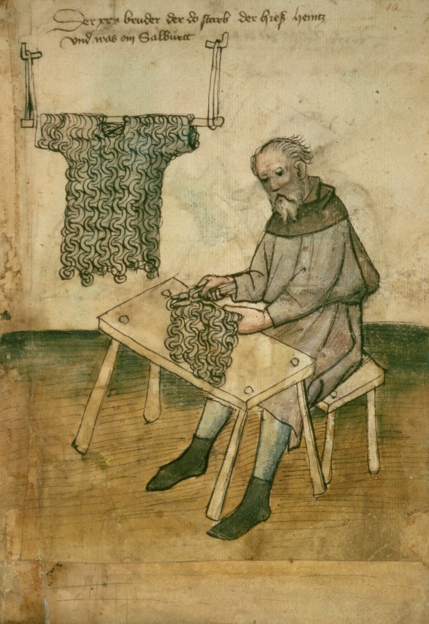 Paní Amb 3172 Armourer Making Hauberk od German School