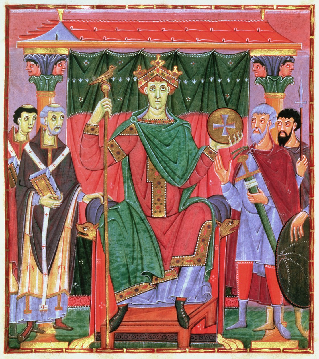 Paní Cim.4453 f.42r císař Svaté říše římské Otto III na trůn (980-1002), c.998 od German School