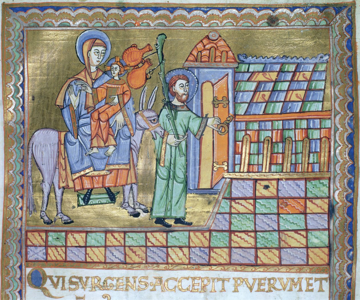 paní Czartová. 1207 IV, fol.6r Útěk do Egypta, z Evangeliarium katedrály v Plocku, kolem 1075 od German School